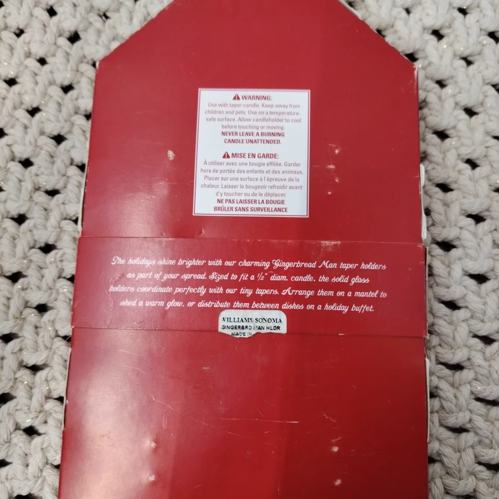 WILLIAMS-SONOMA -New Set of 4 GINGERBREAD MAN Taper Holders for 1/2